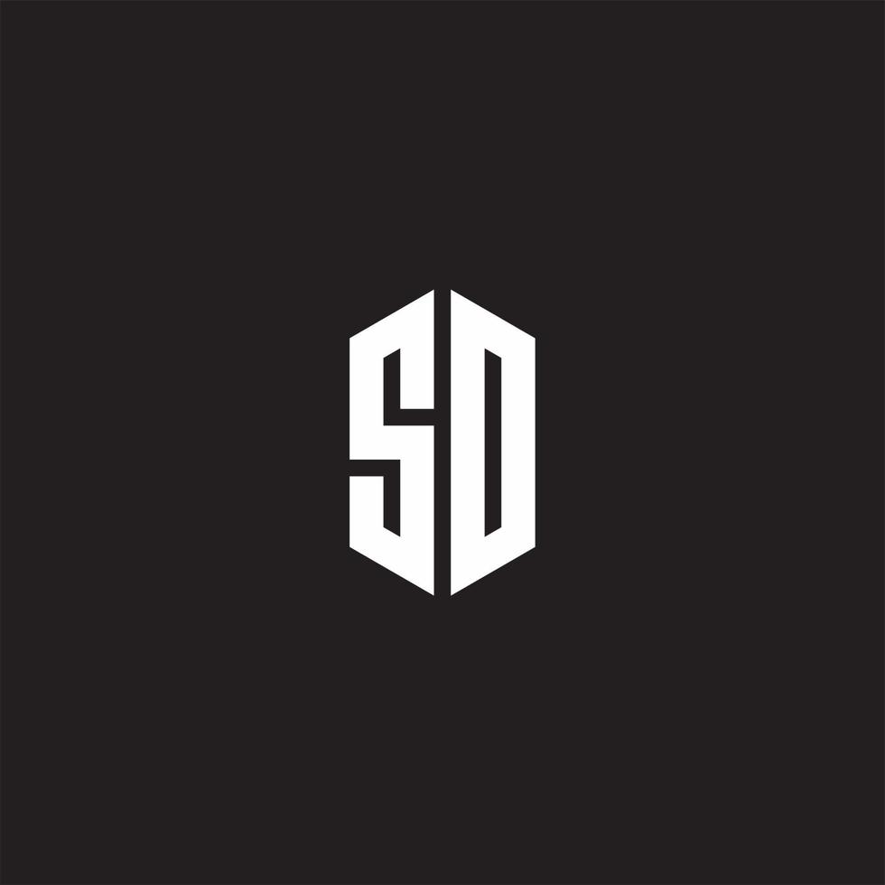 SO Logo monogram with hexagon shape style design template vector
