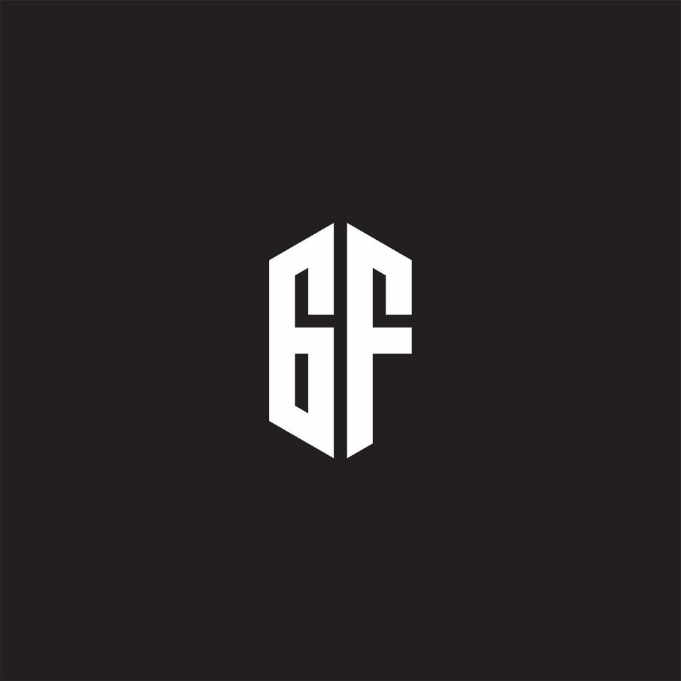 GF Logo monogram with hexagon shape style design template vector