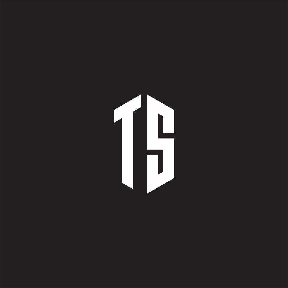 TS Logo monogram with hexagon shape style design template vector