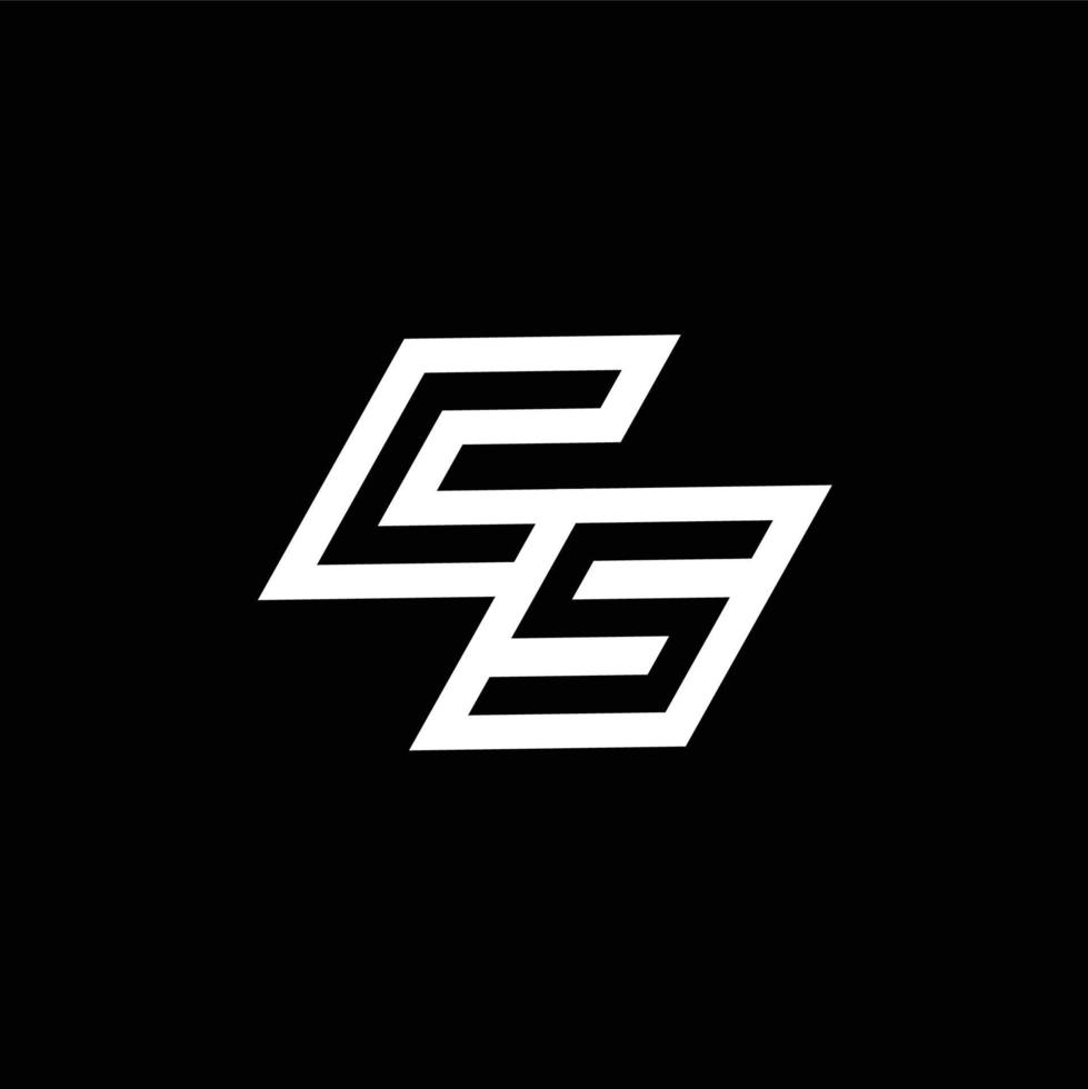 CS logo monogram with up to down style negative space design template vector