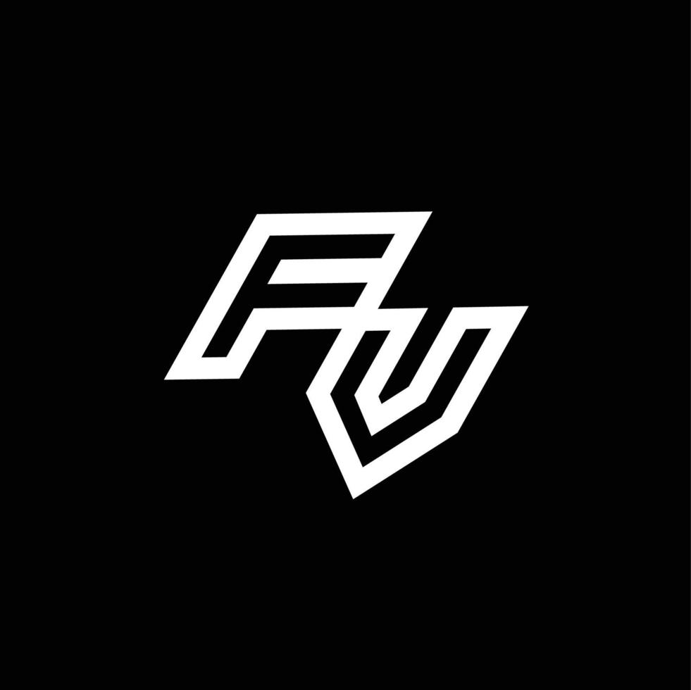 fv logo monograma con arriba a abajo estilo negativo espacio diseño modelo vector