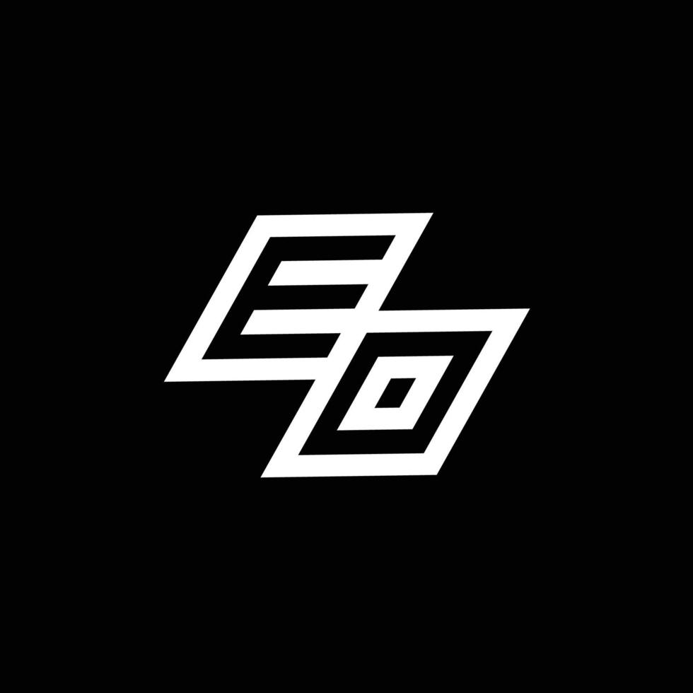 eo logo monograma con arriba a abajo estilo negativo espacio diseño modelo vector