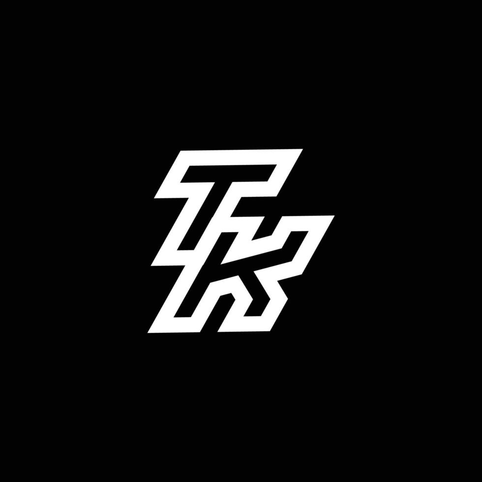 TK logo monogram with up to down style negative space design template vector