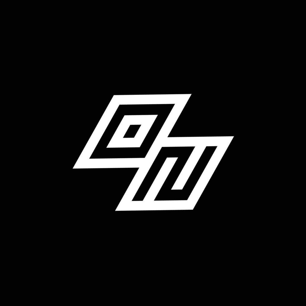 ON logo monogram with up to down style negative space design template vector