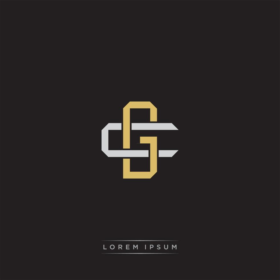 Initial letter overlapping interlock logo monogram line art style vector