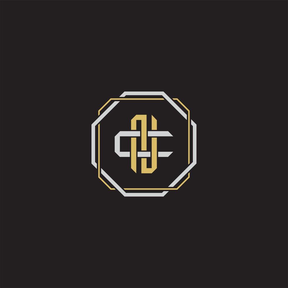 Initial letter overlapping interlock logo monogram line art style vector