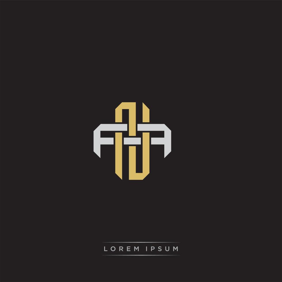 Initial letter overlapping interlock logo monogram line art style vector