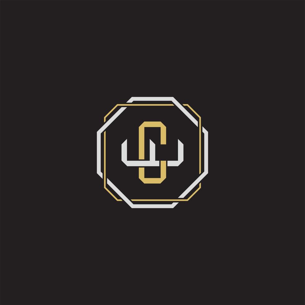 CW Initial letter overlapping interlock logo monogram line art style vector