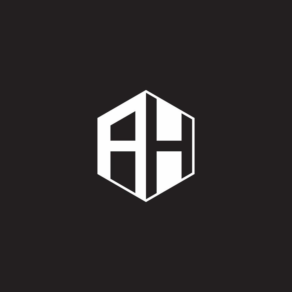 AH Logo monogram hexagon with black background negative space style vector