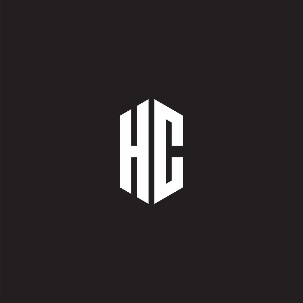 HC Logo monogram with hexagon shape style design template vector