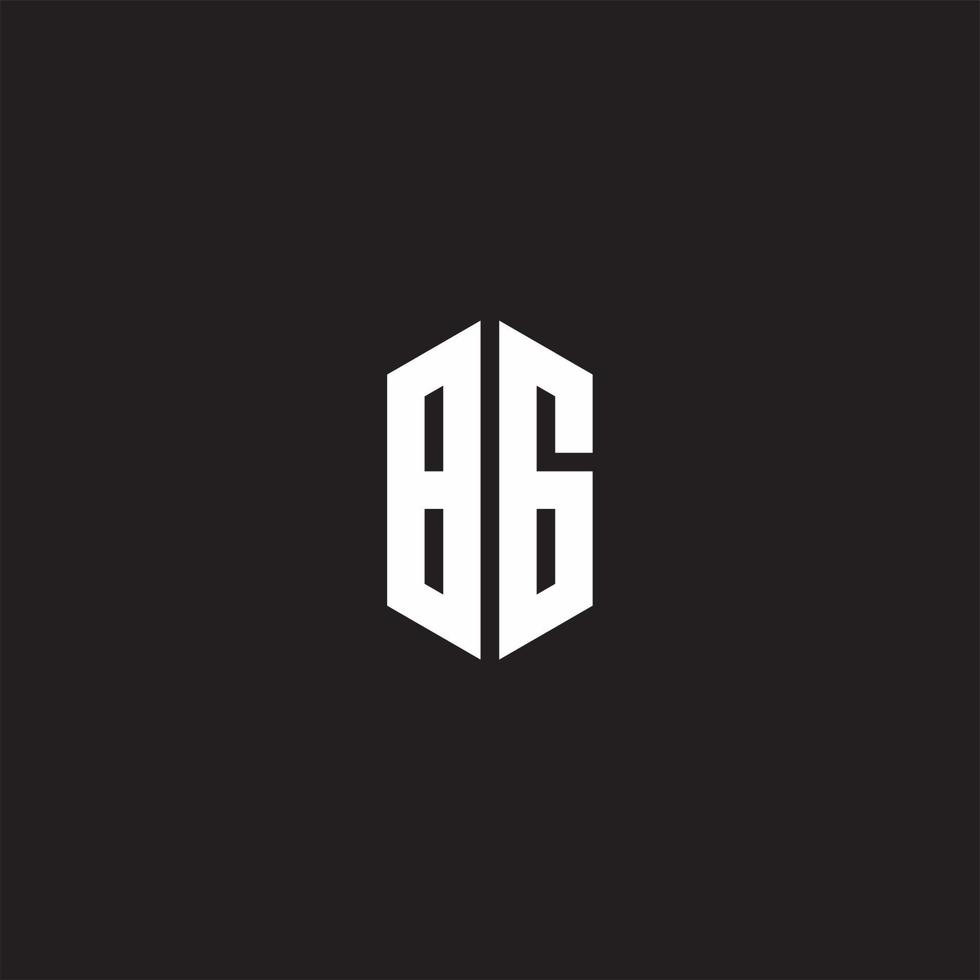BG Logo monogram with hexagon shape style design template vector