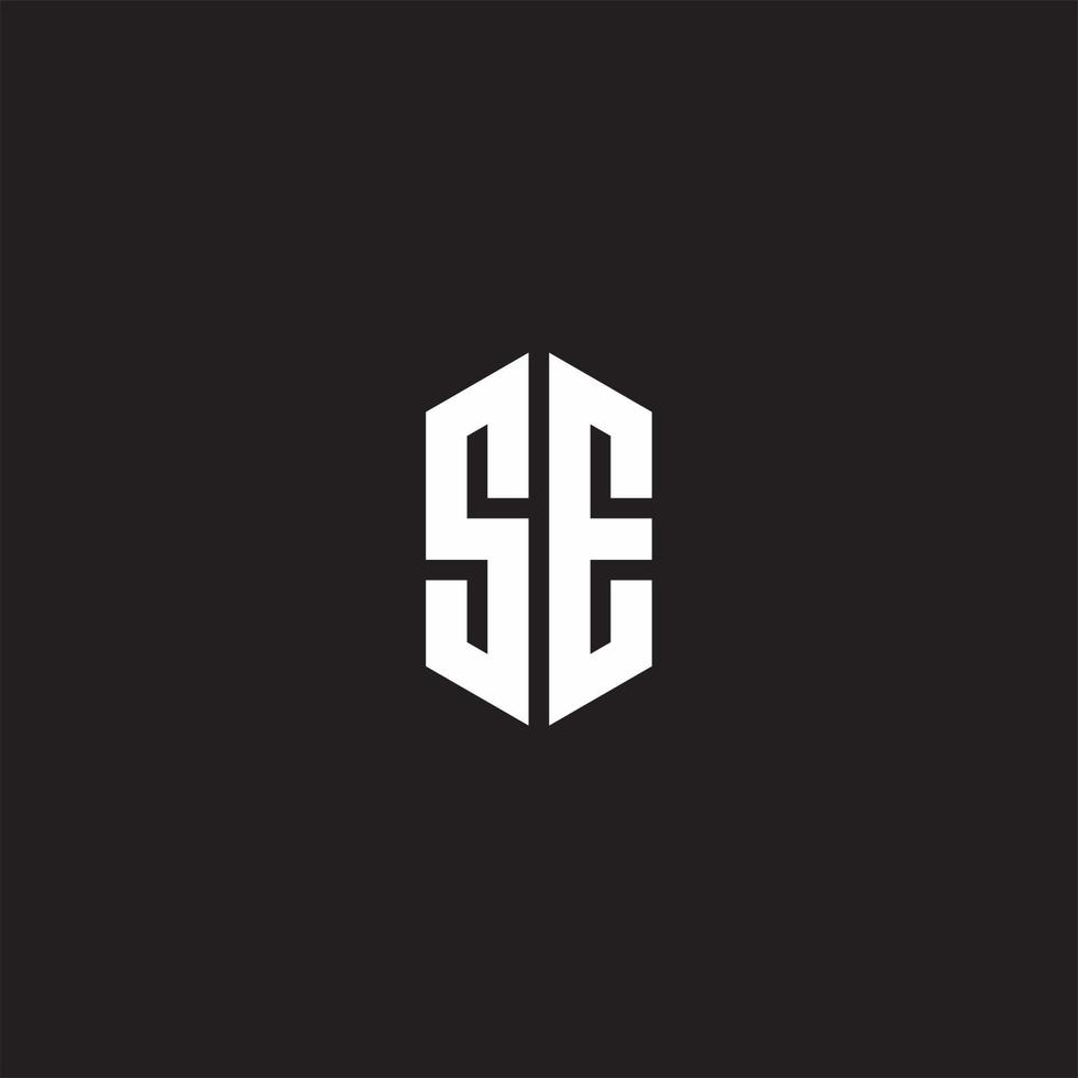 SE Logo monogram with hexagon shape style design template vector