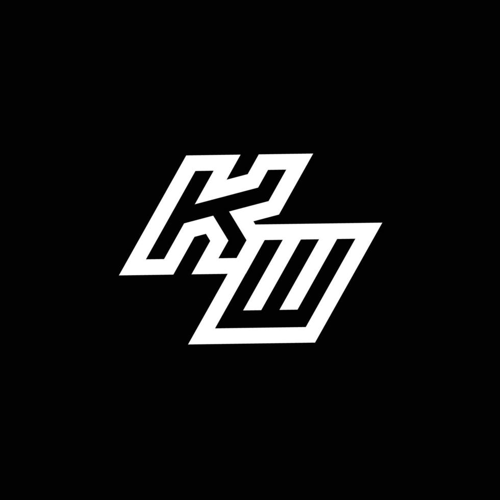 KW logo monogram with up to down style negative space design template vector