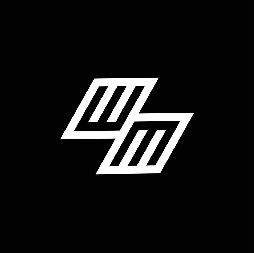 WM logo monogram with up to down style negative space design template vector