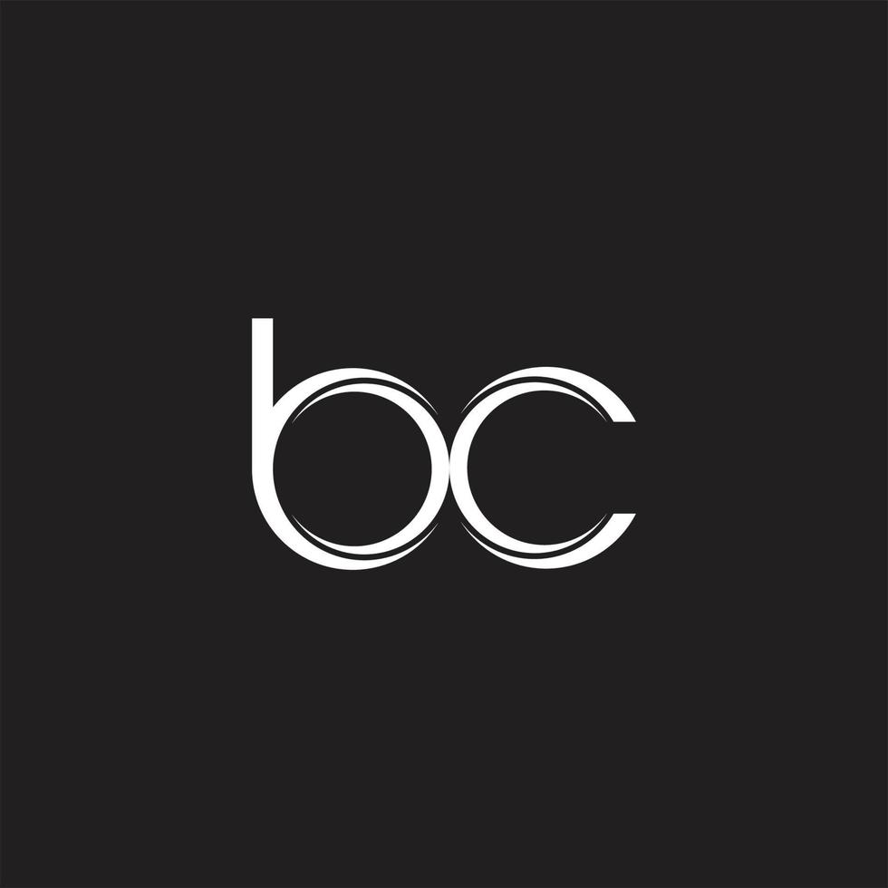 BC Initial Letter Split Lowercase Logo Modern Monogram Template Isolated on Black White vector