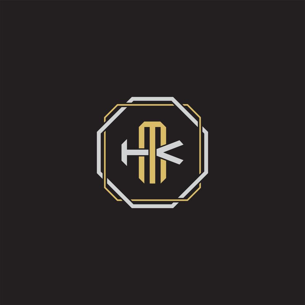 MK Initial letter overlapping interlock logo monogram line art style vector