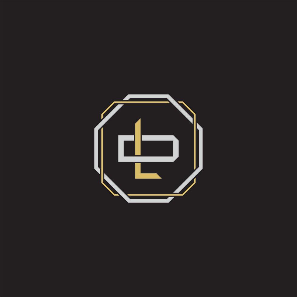 LD Initial letter overlapping interlock logo monogram line art style vector