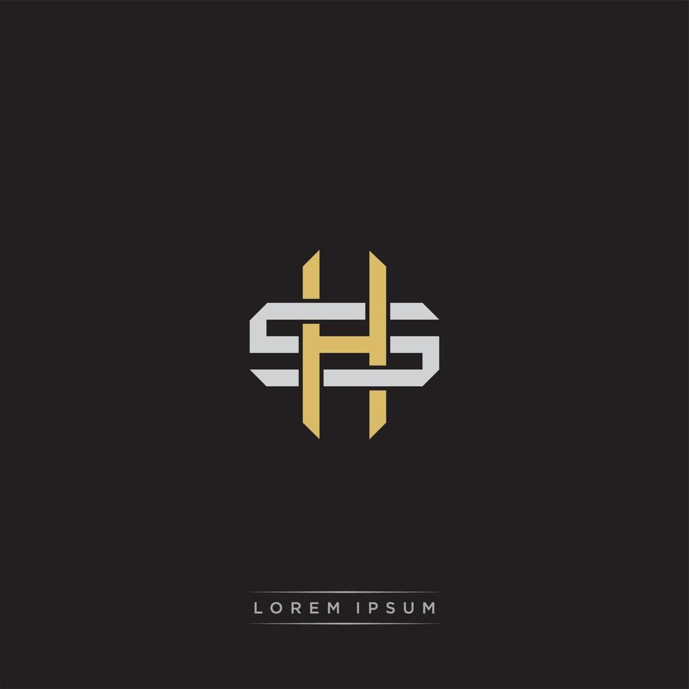 Initial letter overlapping interlock logo monogram line art style vector