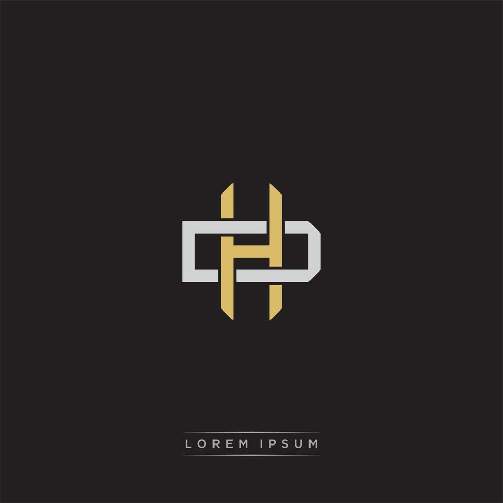 Initial letter overlapping interlock logo monogram line art style vector