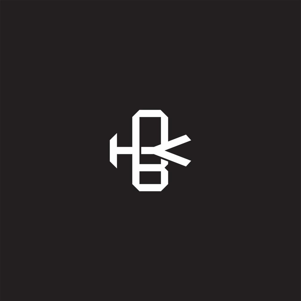 BK Initial letter overlapping interlock logo monogram line art style vector
