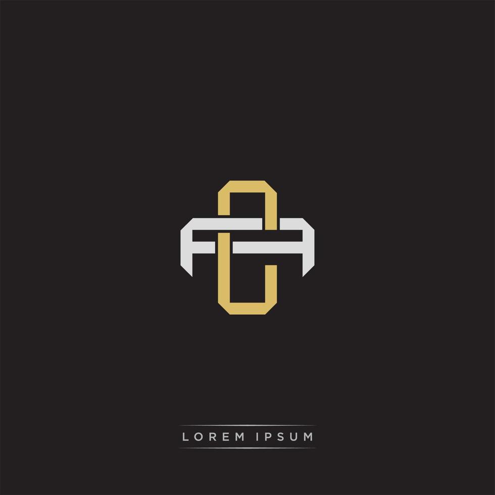 CA Initial letter overlapping interlock logo monogram line art style vector