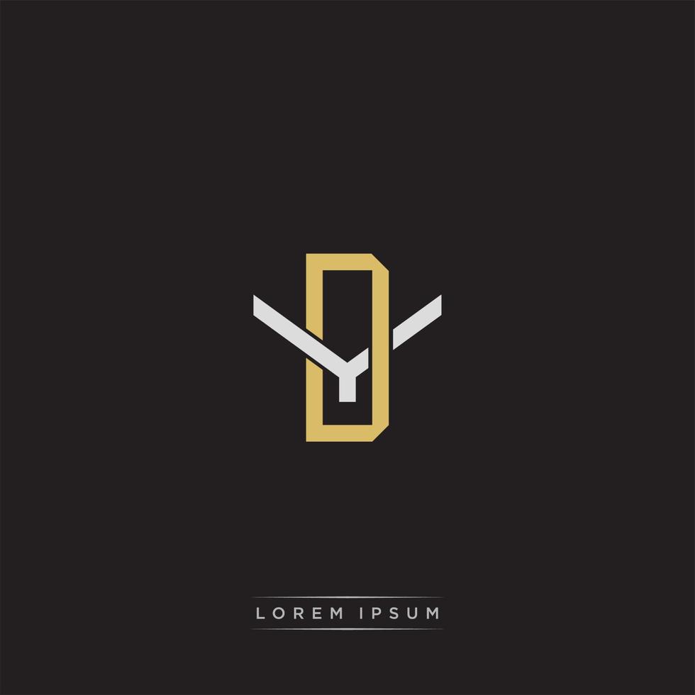 DY Initial letter overlapping interlock logo monogram line art style vector