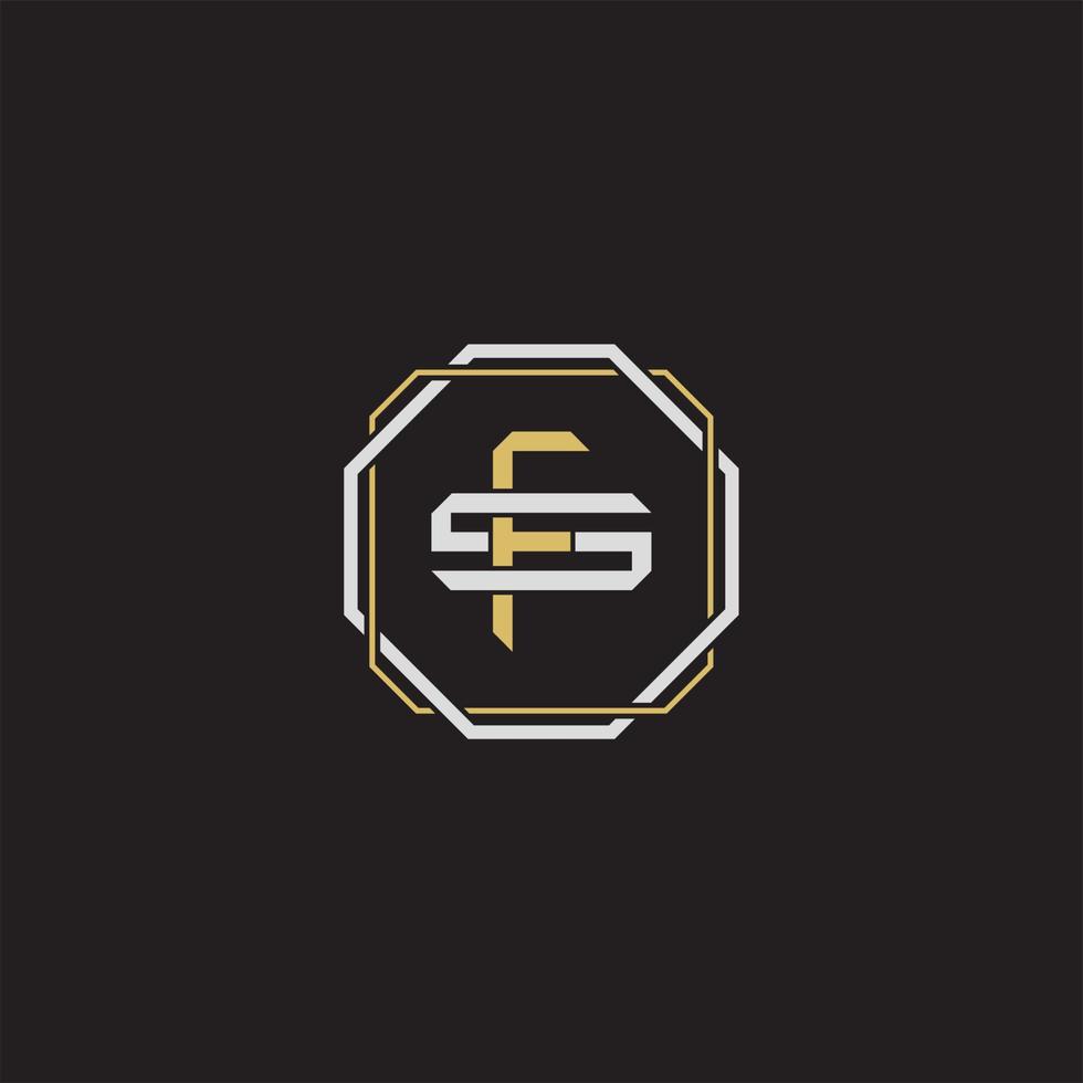 FS Initial letter overlapping interlock logo monogram line art style vector