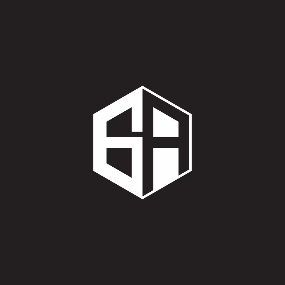 Georgia logo monograma hexágono con negro antecedentes negativo espacio estilo vector