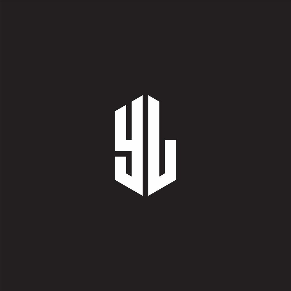 YL Logo monogram with hexagon shape style design template vector