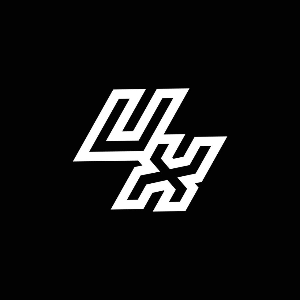ux logo monograma con arriba a abajo estilo negativo espacio diseño modelo vector