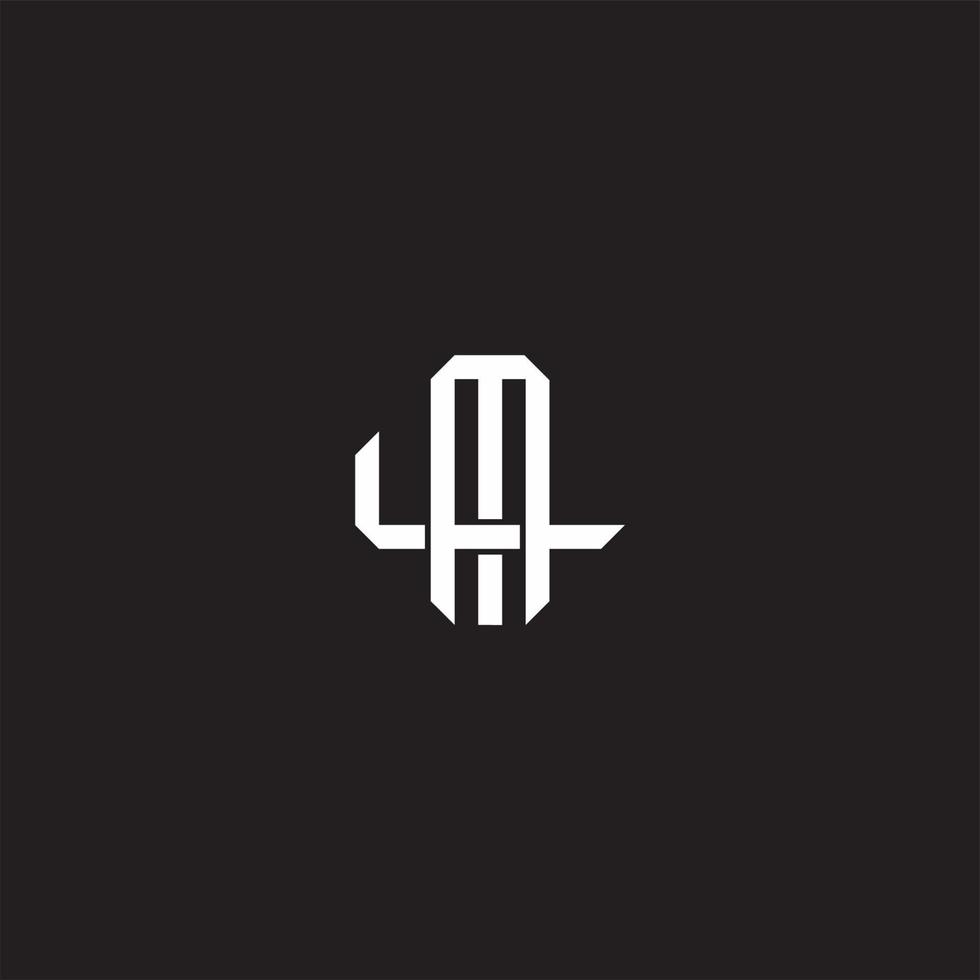 ML Initial letter overlapping interlock logo monogram line art style vector