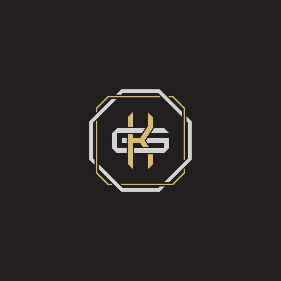 Initial letter overlapping interlock logo monogram line art style vector