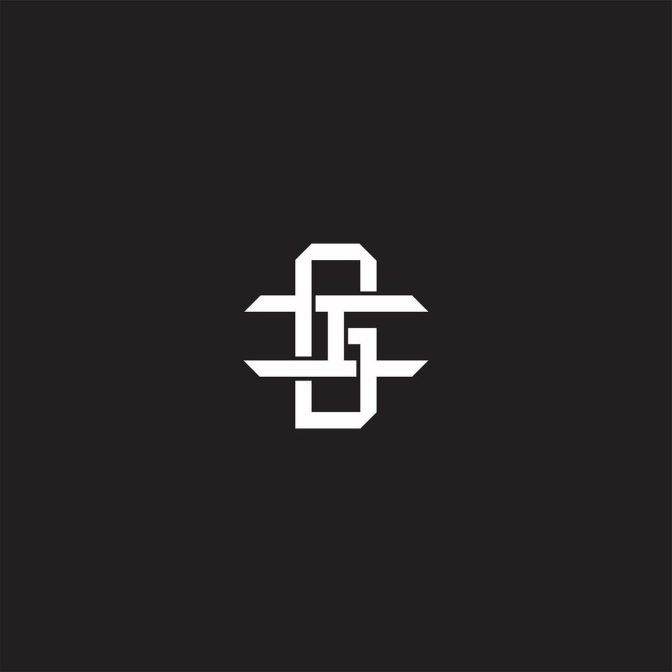 Initial letter overlapping interlock logo monogram line art style vector