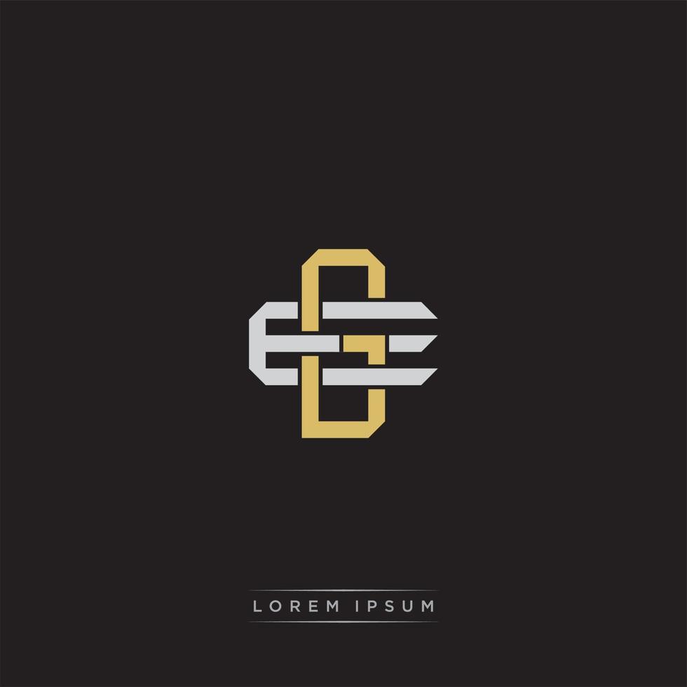 Initial letter overlapping interlock logo monogram line art style vector