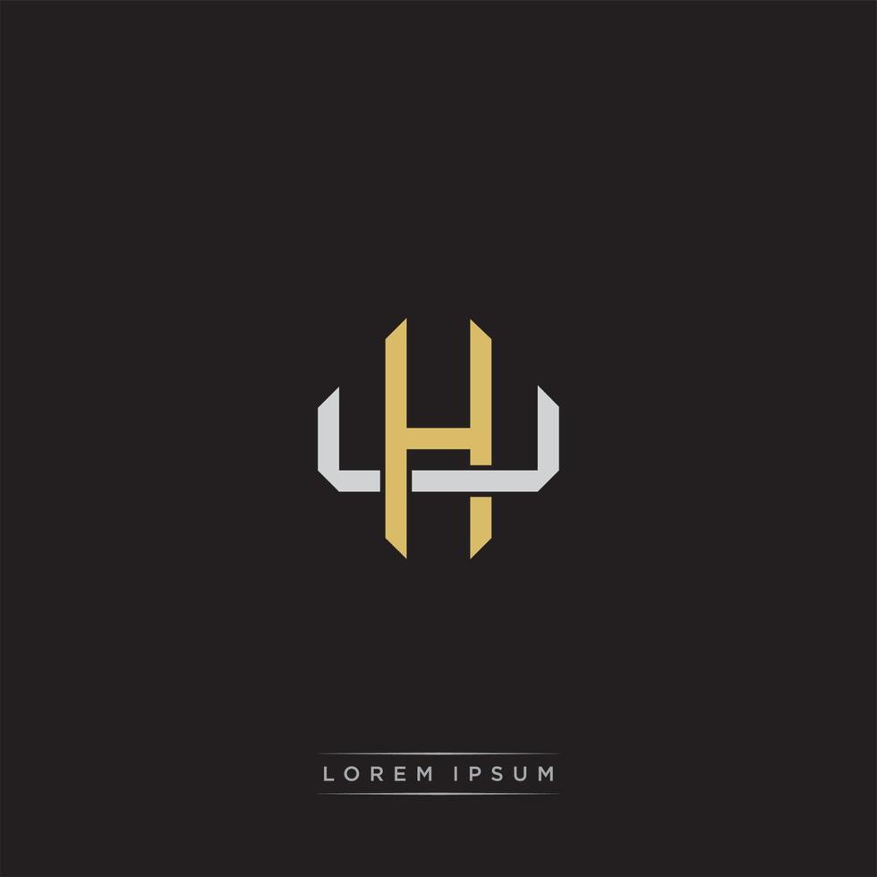 Initial letter overlapping interlock logo monogram line art style vector