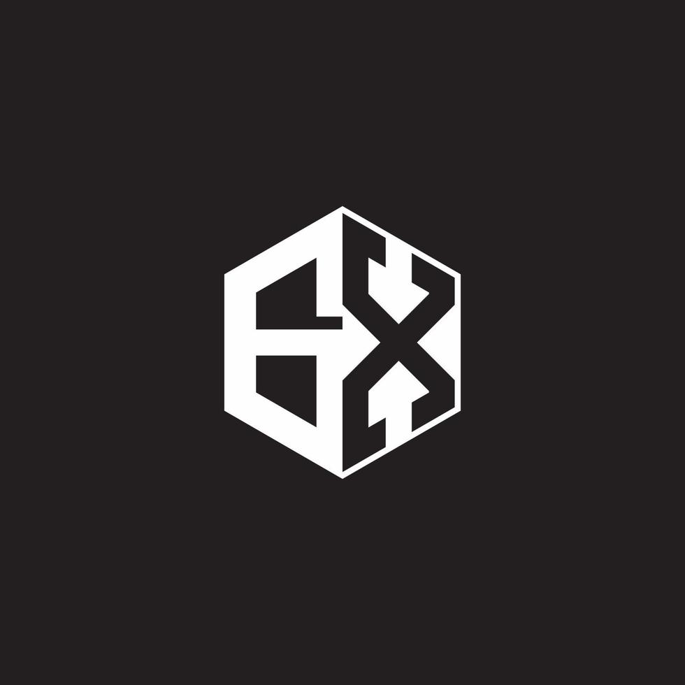 gx logo monograma hexágono con negro antecedentes negativo espacio estilo vector