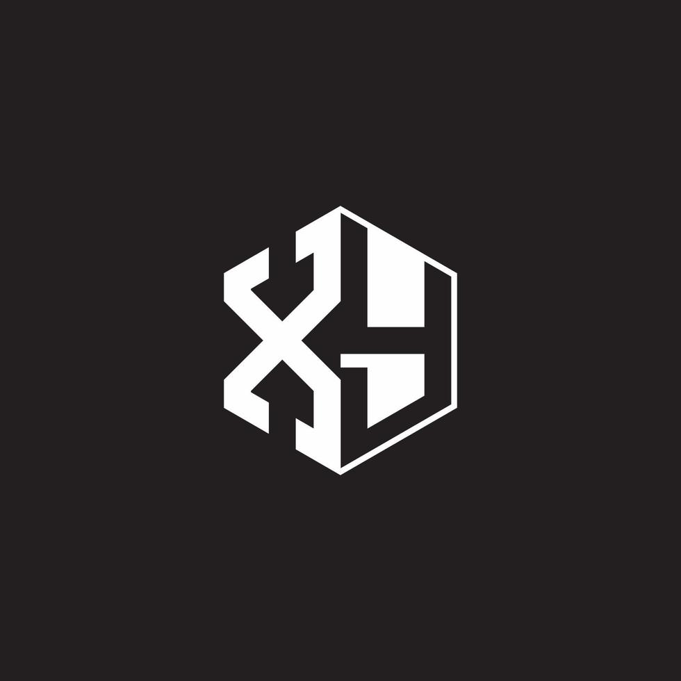 XY Logo monogram hexagon with black background vector