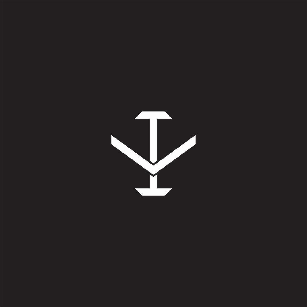 IV Initial letter overlapping interlock logo monogram line art style vector