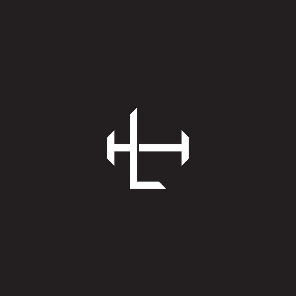 LH Initial letter overlapping interlock logo monogram line art style vector