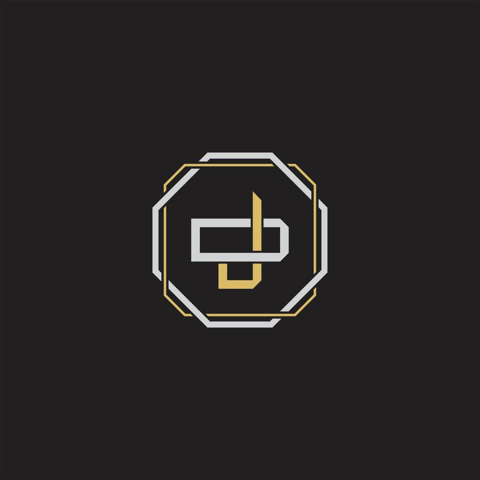 JD Initial letter overlapping interlock logo monogram line art style vector