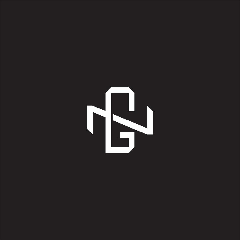 Initial letter overlapping interlock logo monogram line art style vector