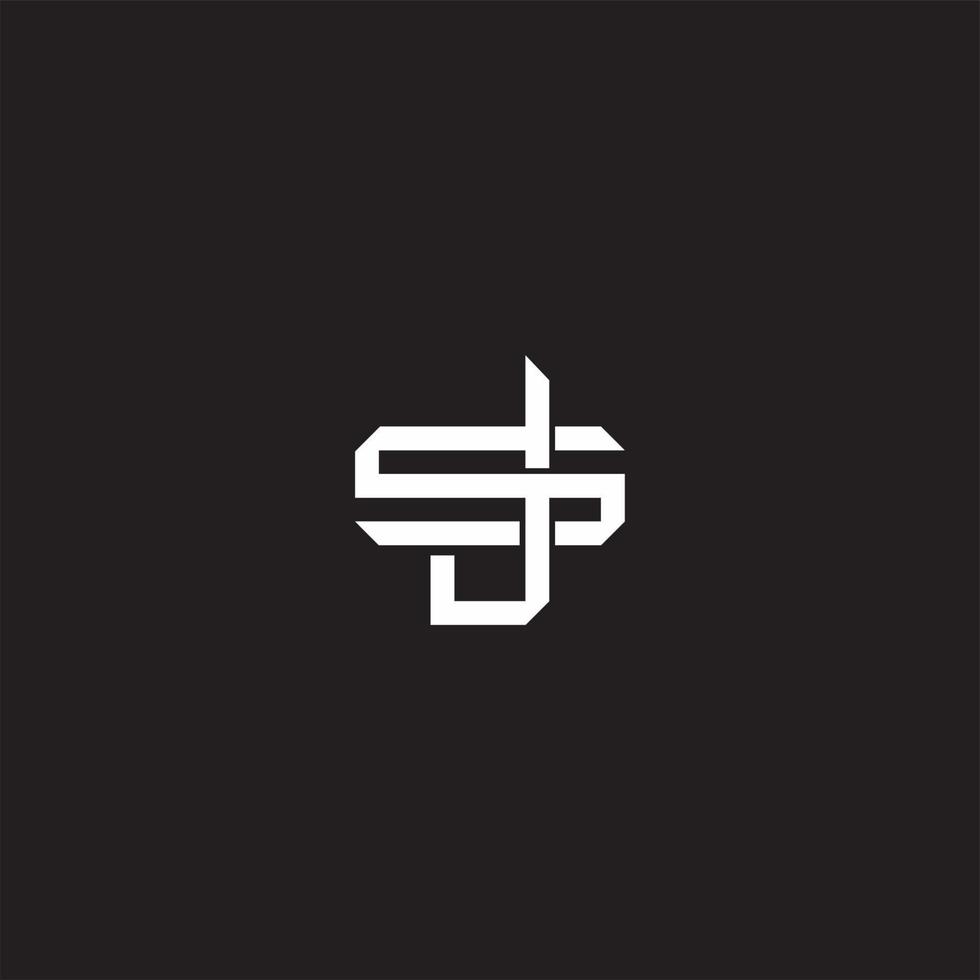 JS Initial letter overlapping interlock logo monogram line art style vector