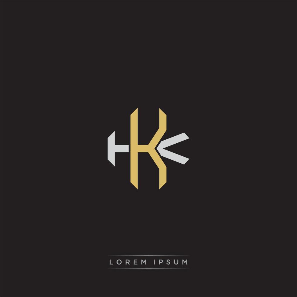 Initial letter overlapping interlock logo monogram line art style vector