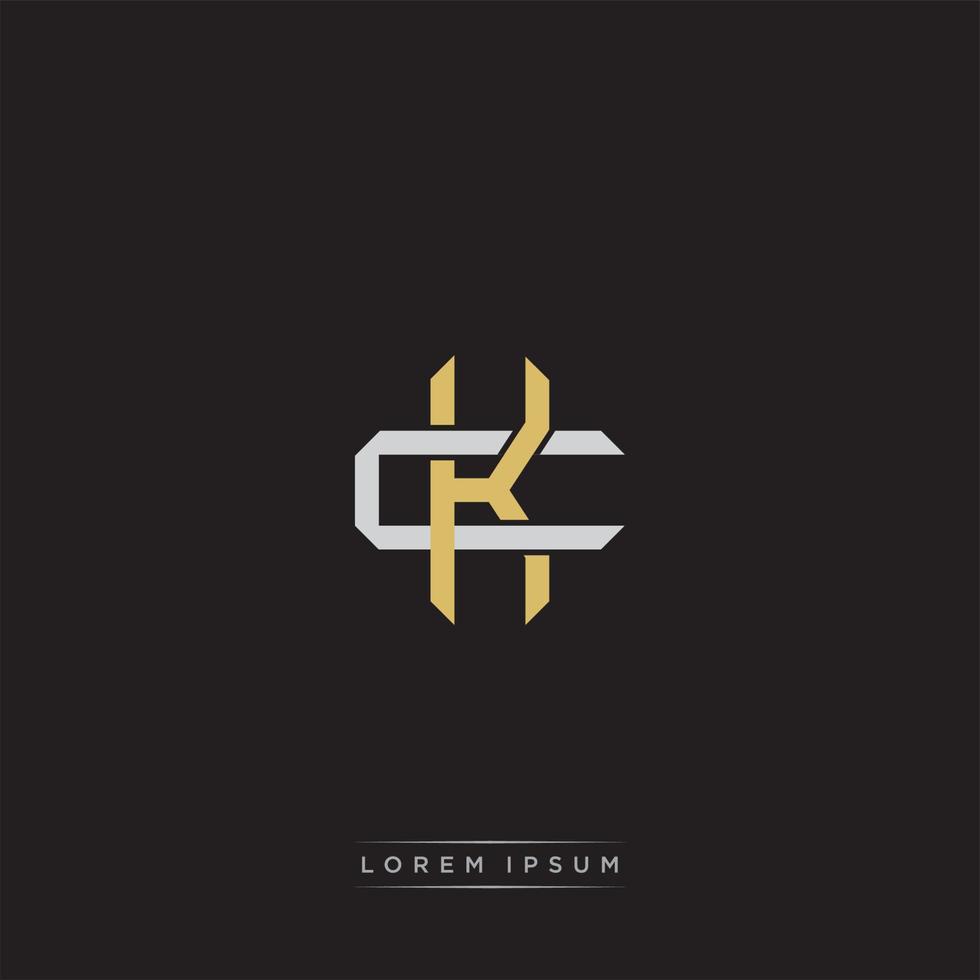 Initial letter overlapping interlock logo monogram line art style vector