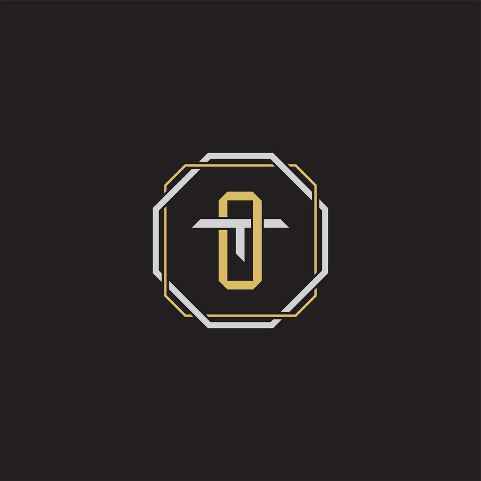 Initial letter overlapping interlock logo monogram line art style vector