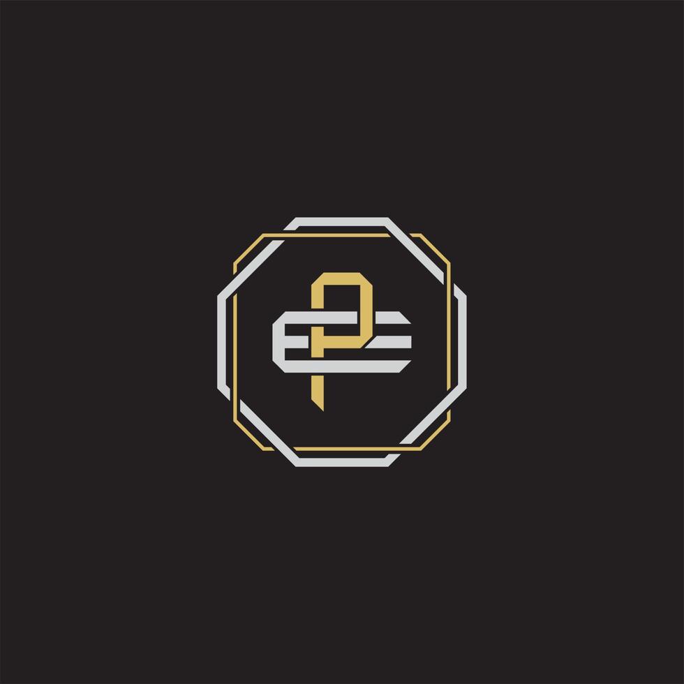 Initial letter overlapping interlock logo monogram line art style vector