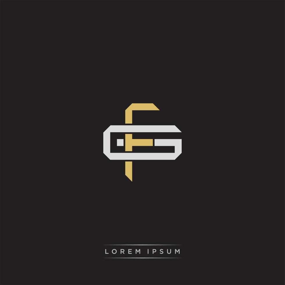 FG Initial letter overlapping interlock logo monogram line art style vector