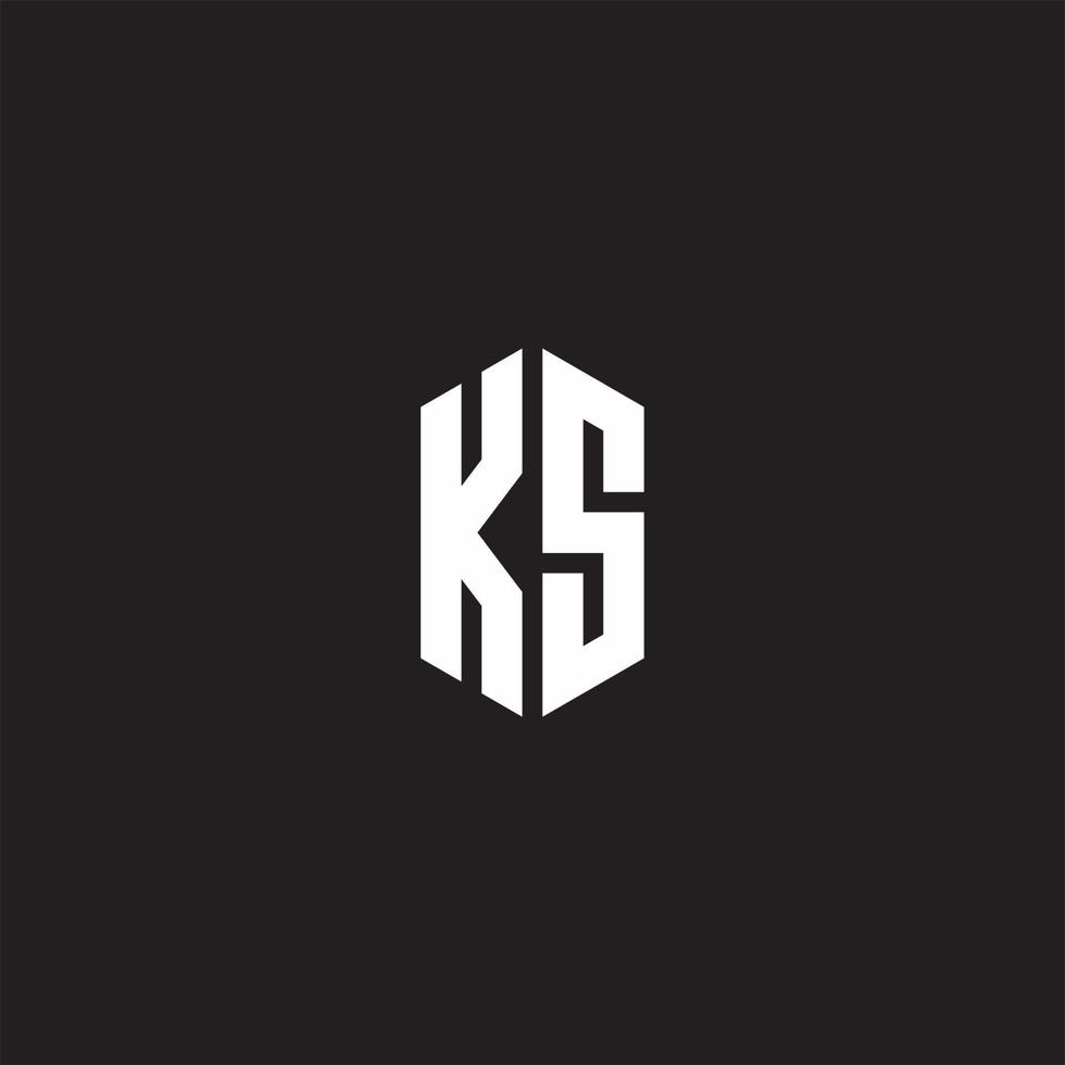 KS Logo monogram with hexagon shape style design template vector