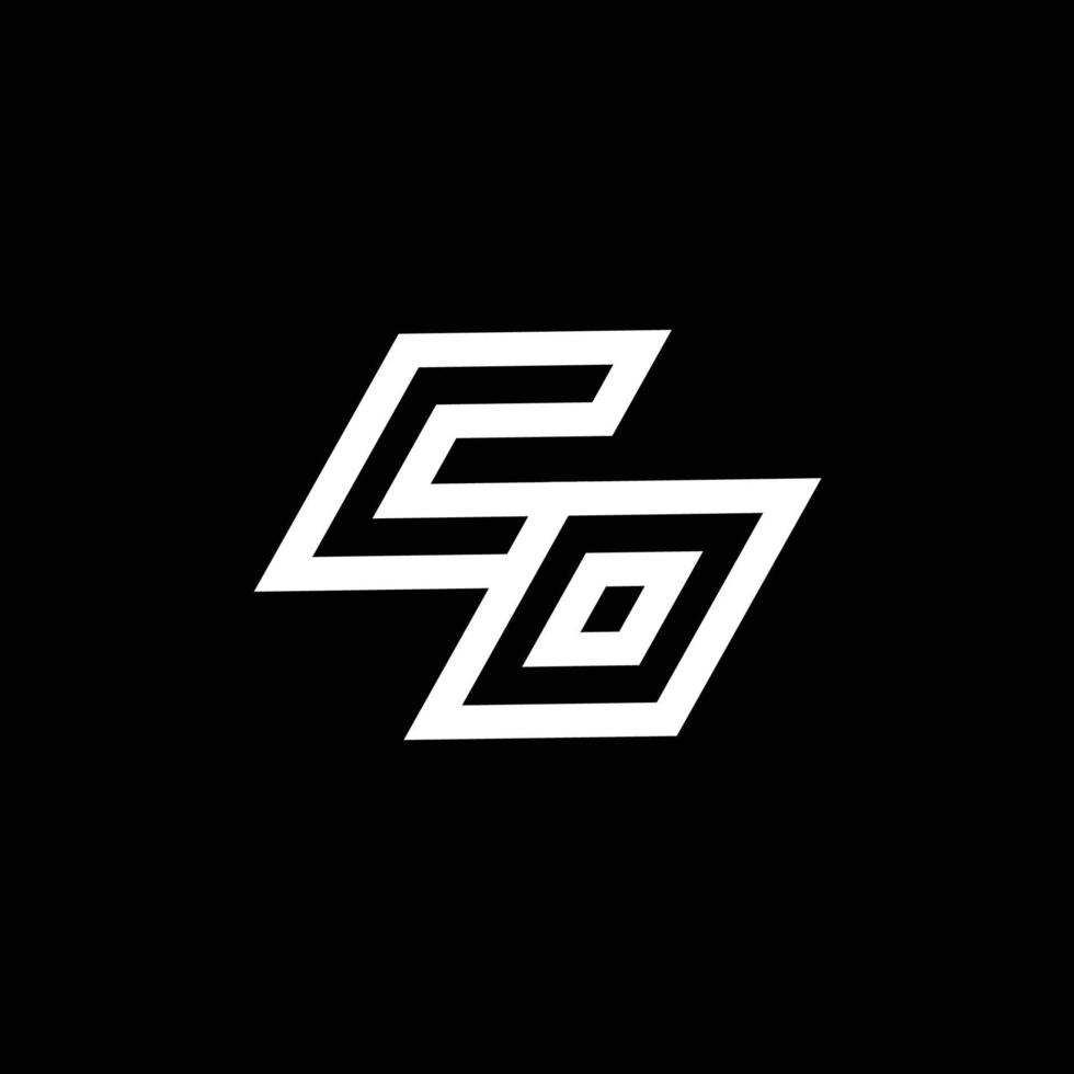 CO logo monogram with up to down style negative space design template vector