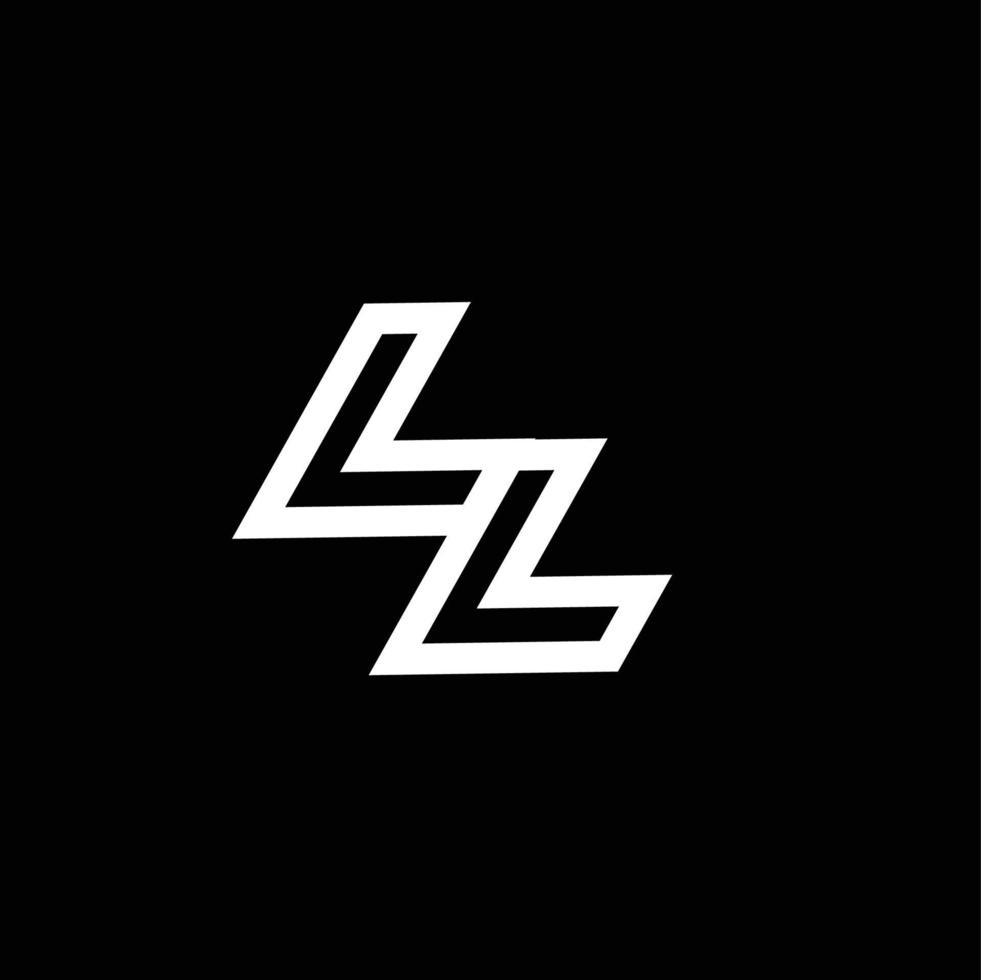 ll logo monograma con arriba a abajo estilo negativo espacio diseño modelo vector